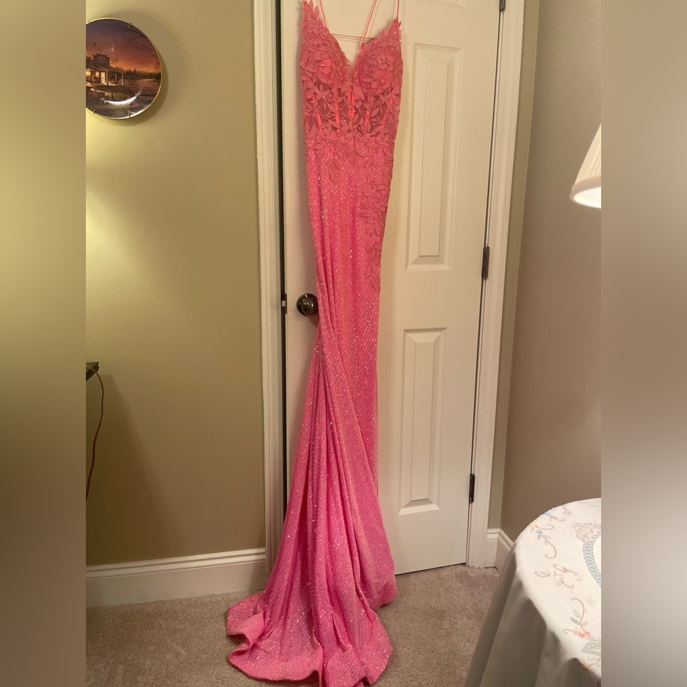 Flirt Prom & Pageant Amarra Pink Corset Prom Dress - Picture 8 of 15